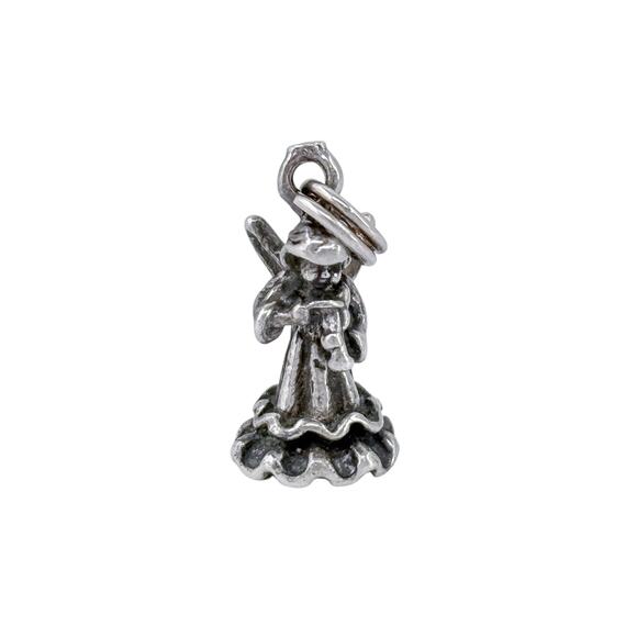 Musical Guardian Angel Charm | Vintage Sterling Silver 925 Jewelry - Picture 2 of 8